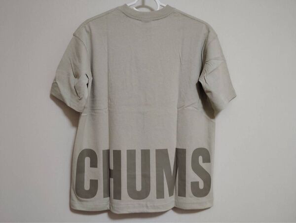 新品チャムスCHUMS レディースMサイズ半袖TシャツオーバーサイズドTシャツ Oversized T-Shirt グレージュ