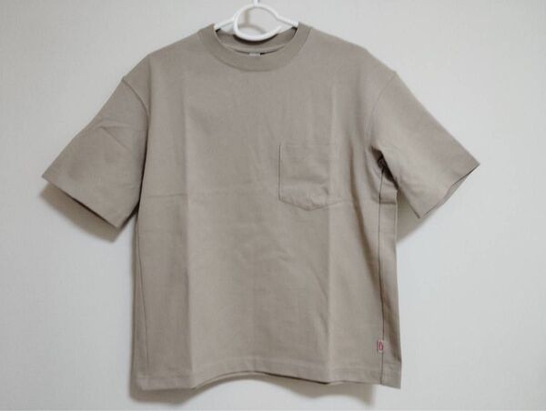 新品MチャムスCHUMS 半袖無地Tシャツ ヘビーウエイトポケットTシャツ オーバーサイズ 厚地レディースグレージュベージュ