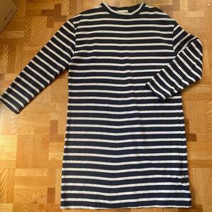 ボーダー ネイビー カットソー