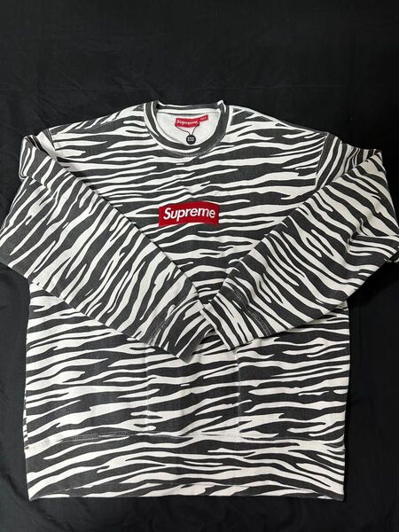 【美品】Supreme BOXロゴ ゼブラ crewneck Lサイズ シュプリーム