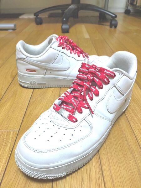 NIKE AIR FORCE1シュプリームコラボ スニーカー ホワイト 27.0cm