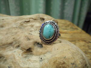  natural turquoise. turquoise. silver 925. ring. ring. hand made. Asian taste. Indian.neitib.12 number 