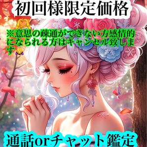 【初回様価格】モニター価格。通話鑑定20分間カウンセリング、話し合い、恋愛成就。人間関係。アドバイス。チャット鑑定。