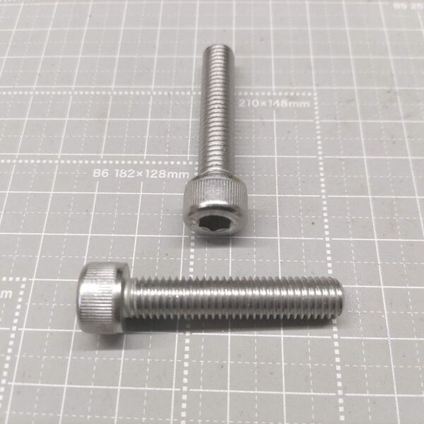K26N 2パイエアー抜きキャップスクリュー 全ネジ M8×40 P1.25 ステンレス 2本