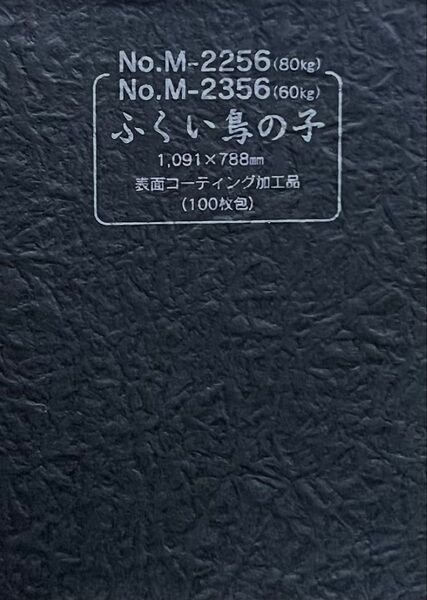 越前和紙 もみ和紙 ふくい鳥の子紙 NO.2356 ブラック 5枚