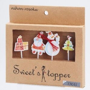 Sweet's topper クリスマス ケーキトッパー 12本入り サンタ ツリー 雪だるま プレゼント ピック デコレーション