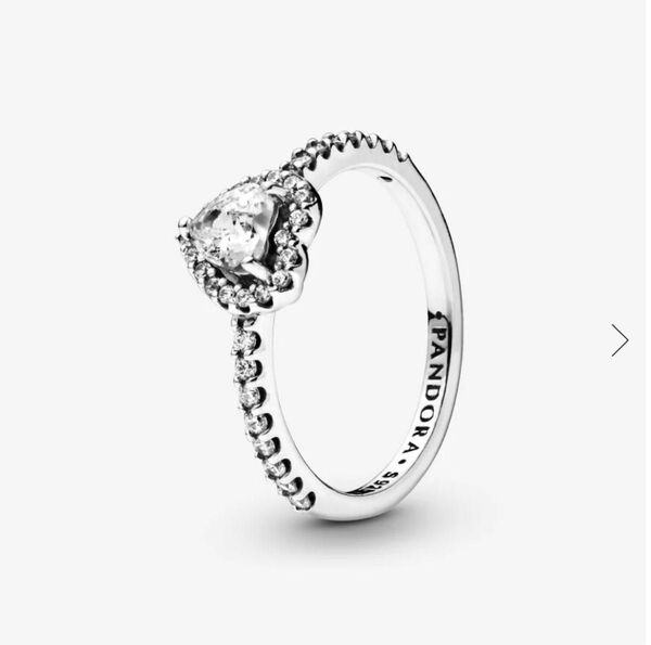 PANDORA パンドラ リング ハート シルバー キュービックジルコニア size 11