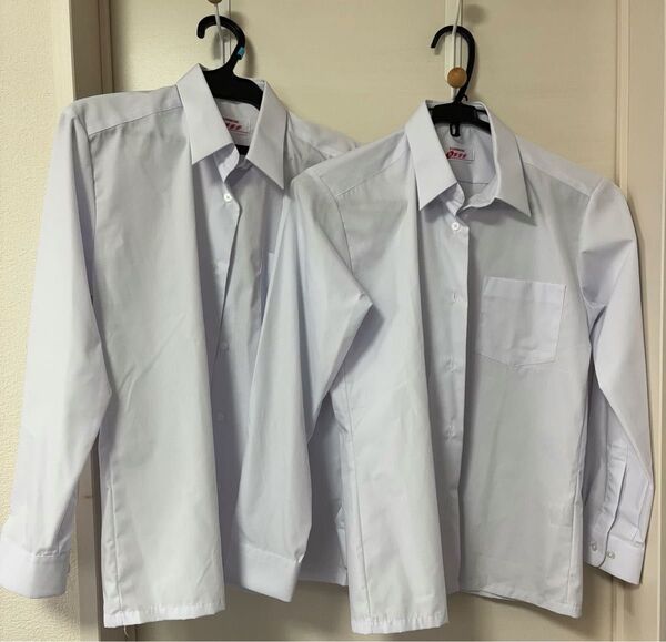 TOMBOW トンボ学生服 白ワイシャツ長袖女子スクールシャツ 2枚セット ホワイト 形態安定・抗菌防臭加工