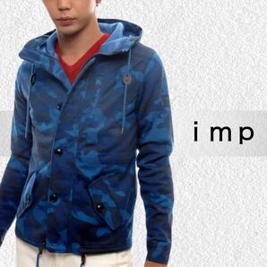 00s imp ブルーカモフラ 迷彩柄 軽量 ハイネック ウォータープルーフ マウンテンパーカージャケット 撥水加工