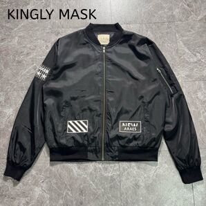 00s KINGLY MASK ワッペン MA1 軽量薄手ブルゾン ジャケット ナイロンジャケット ボンバージャケット