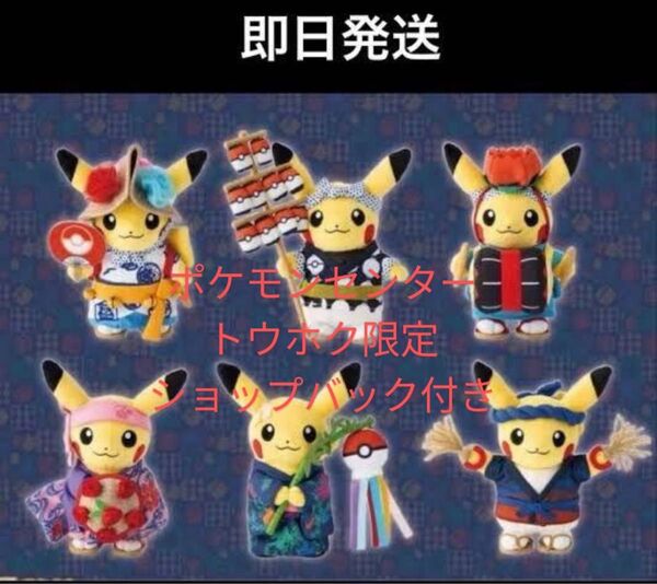 ポケモンセンタートウホク お祭り ピカチュウ ぬいぐるみ 6種 オマケ オリジナルショッパー