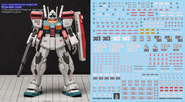 HG 1/144 ジムIII用水転写式デカール 他社製 ガンダム ガンプラ プラモデル