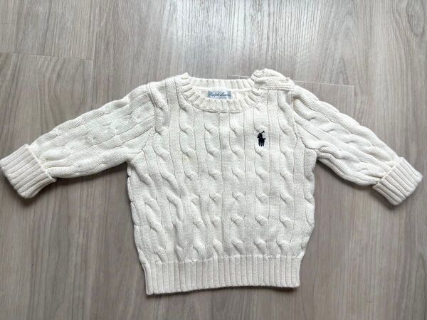 Ralph Lauren ケーブルニットセーター 6M アイボリー