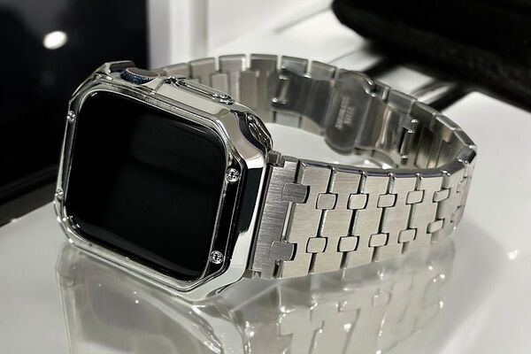 ミラーS★Apple Watchバンド 鏡面316Lステンレスベルト メッキ加工極艶カバー アップルウォッチケース