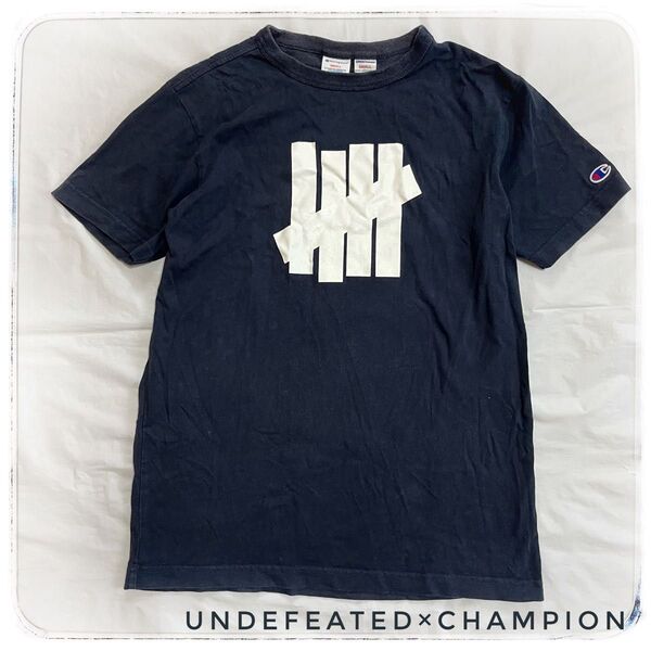 UNDEFEATED Champion アンディフィーテッド チャンピオン コラボ Tシャツ 半袖 クルーネック コットン 中古