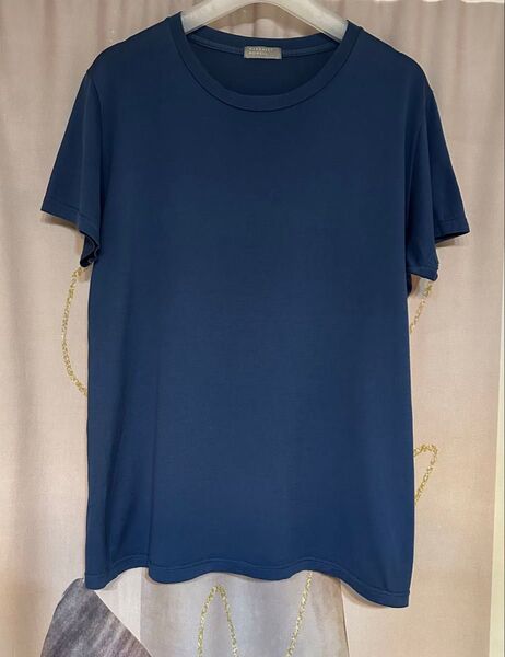 マーガレットハウエル コットン クルーネック Tシャツ ブルー イギリス製