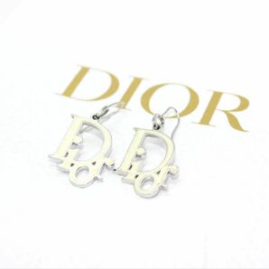 美品 Christian Dior ディオール ロゴ シルバー ピアス
