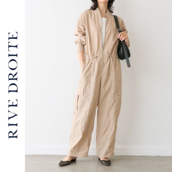 出品 RIVE DROITE zipジャンプスーツ リヴドロワ ベージュ