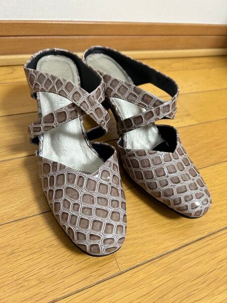 ミュール サンダル レディース 22.5cm ブラウン