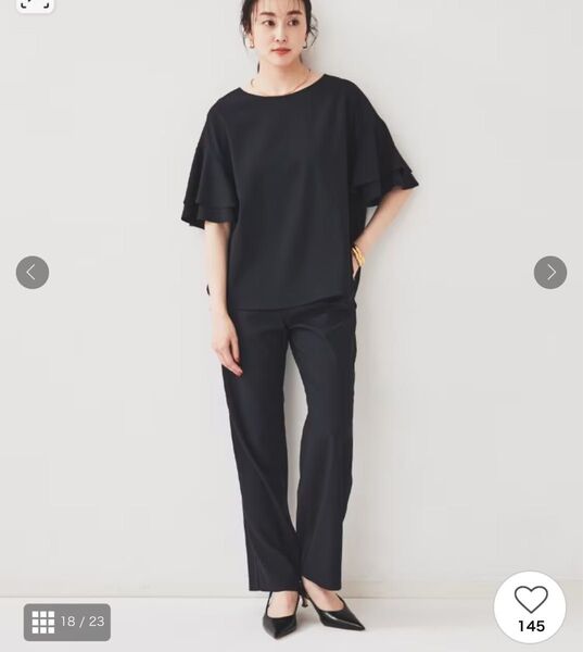 ほぼ新品 アンタイトル フレアスリーブトップスとパンツセットアップ