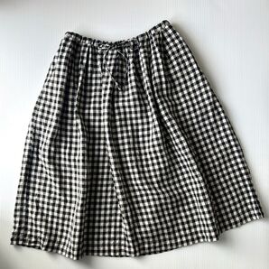 無印良品 チェックスカート 麻
