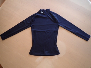 [ beautiful goods ] Under Armor UNDER ARMOUR long T-shirt Junior girls YLG 150 navy blue a little thick cloth navy speed ..