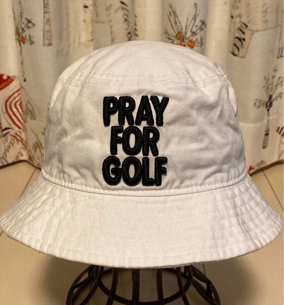 ニューエラ ゴルフ GOLF BUCKET-01 "PRAY FOR GOLF" バケットハット ホワイト ユニセックス