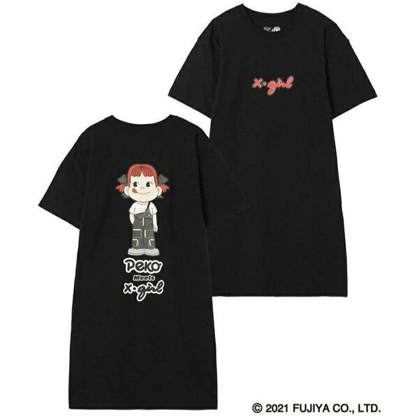 新品タグ付き X-girl × PEKO TEE DRESS Tシャツワンピ ペコちゃん 不二家