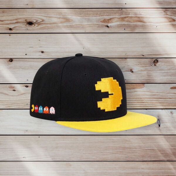 ☆SALE☆パックマンロゴ キャップ SNAPBACK フリーサイズ BLACK