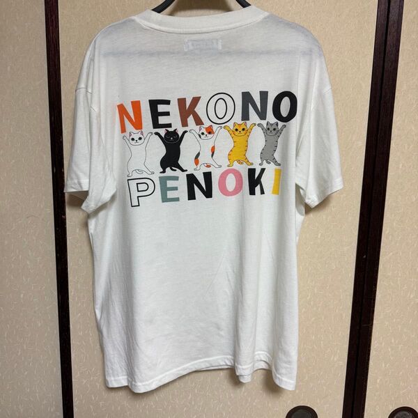 猫のペンおき tシャツ NECONO PENOKI L Tシャツ 白 ホワイト