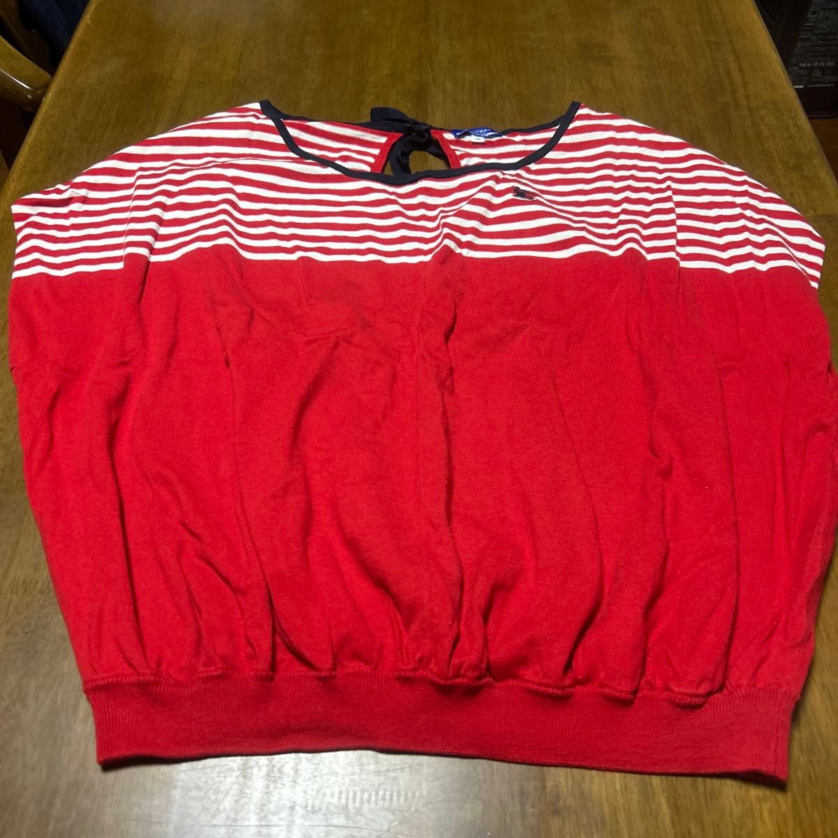 Burberryブルーレーベルボーダー柄トップス レッド