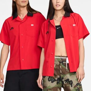 NIKE SB スケボー 日本代表 開襟シャツ メンズ レッド