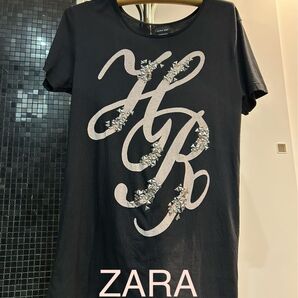 ZARA スタッズロゴ Tシャツ ブラック