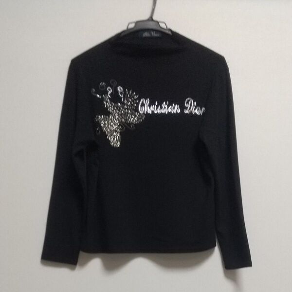 レディース トップス Tシャツ 長袖 ラメ 黒