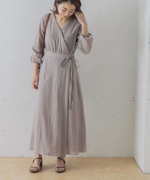 URBAN RESEARCH ROSSO コットン楊柳カシュクール ワンピース