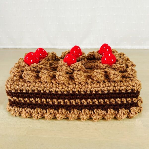 ボックスティッシュカバーいちごチョコレートケーキハンドメイド かわいい おしゃれ
