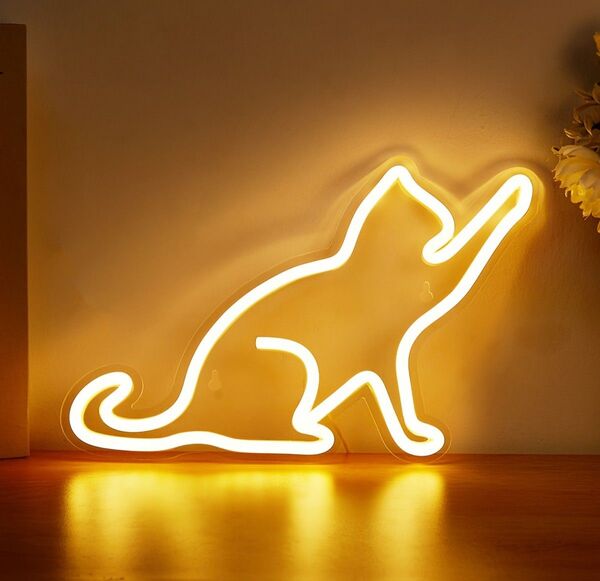 猫 ネコ ネオンサイン ネオンライト LED 照明 ライト 寝室 装飾 USB インテリア ライト