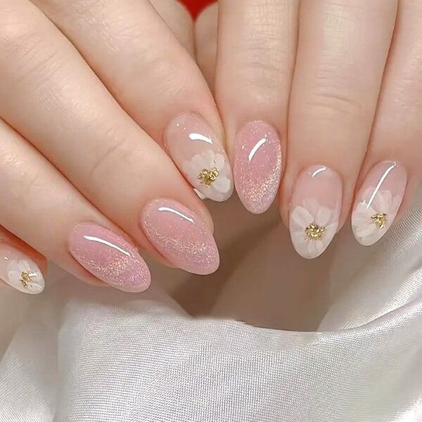 花 ネイルチップ ネイルシール ピンク つけ爪 付け爪 3D爪 ネイル 結婚式 ネイルアート