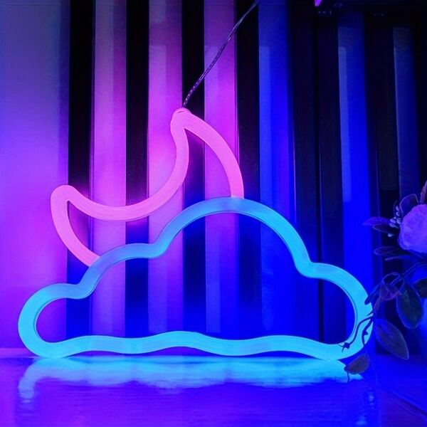 雲と月 ネオンサイン ネオンライト LED 照明 ライト 寝室 装飾 USB インテリア