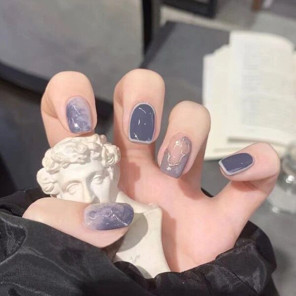 ブルー ネイルチップ ネイルシール 光沢 つけ爪 青 付け爪 ネイル 結婚式 ネイルアート デート