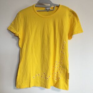 KRIZIA JEANS コットン綿100% 黄色 花柄 Tシャツ 半袖 36 Sサイズ