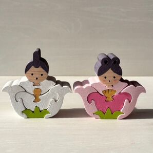ハンドメイド お雛様の組み木