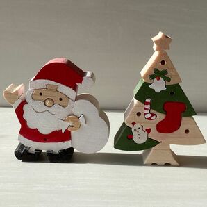 ハンドメイド クリスマスの組み木