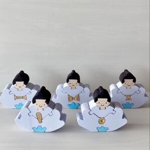 ハンドメイド 五人囃子の組み木