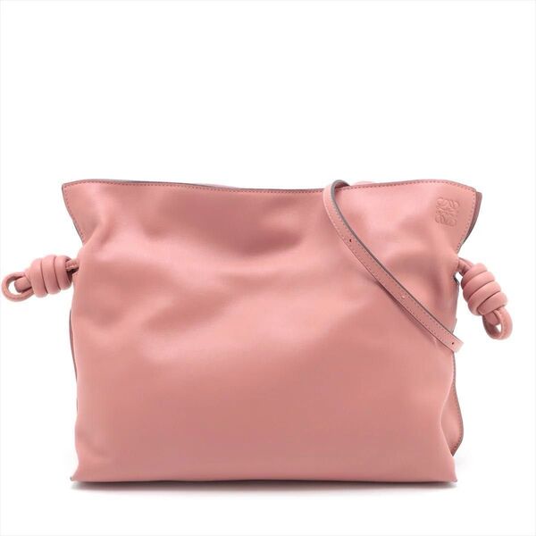 LOEWE ロエベ フラメンコクラッチ レザー ショルダーバッグ くすみピンク ダークブラッシュ