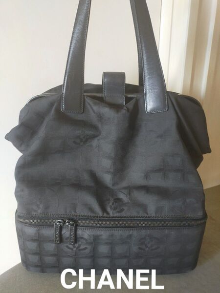 【レア・正規品】CHANEL シャネル ニュートラベルライン ボストンバッグ A15960 ナイロンジャガード レザー ブラック