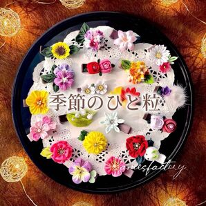 オーダー 3点からご注文OK 選べる季節のひと粒 春夏秋冬 セット ベビークリップ 髪飾り パッチン ヘアピン 子ども
