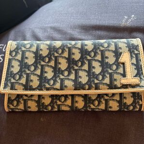 Dior トロッター柄 財布 ウォレット ベージュ ネイビー