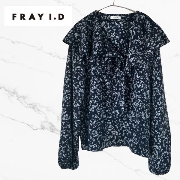 【FRAY I.D】 トップス 小花柄 ネイビー