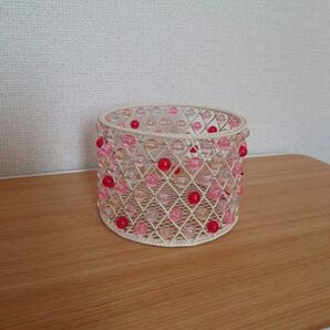 ビーズかご 小物入れ レトロ